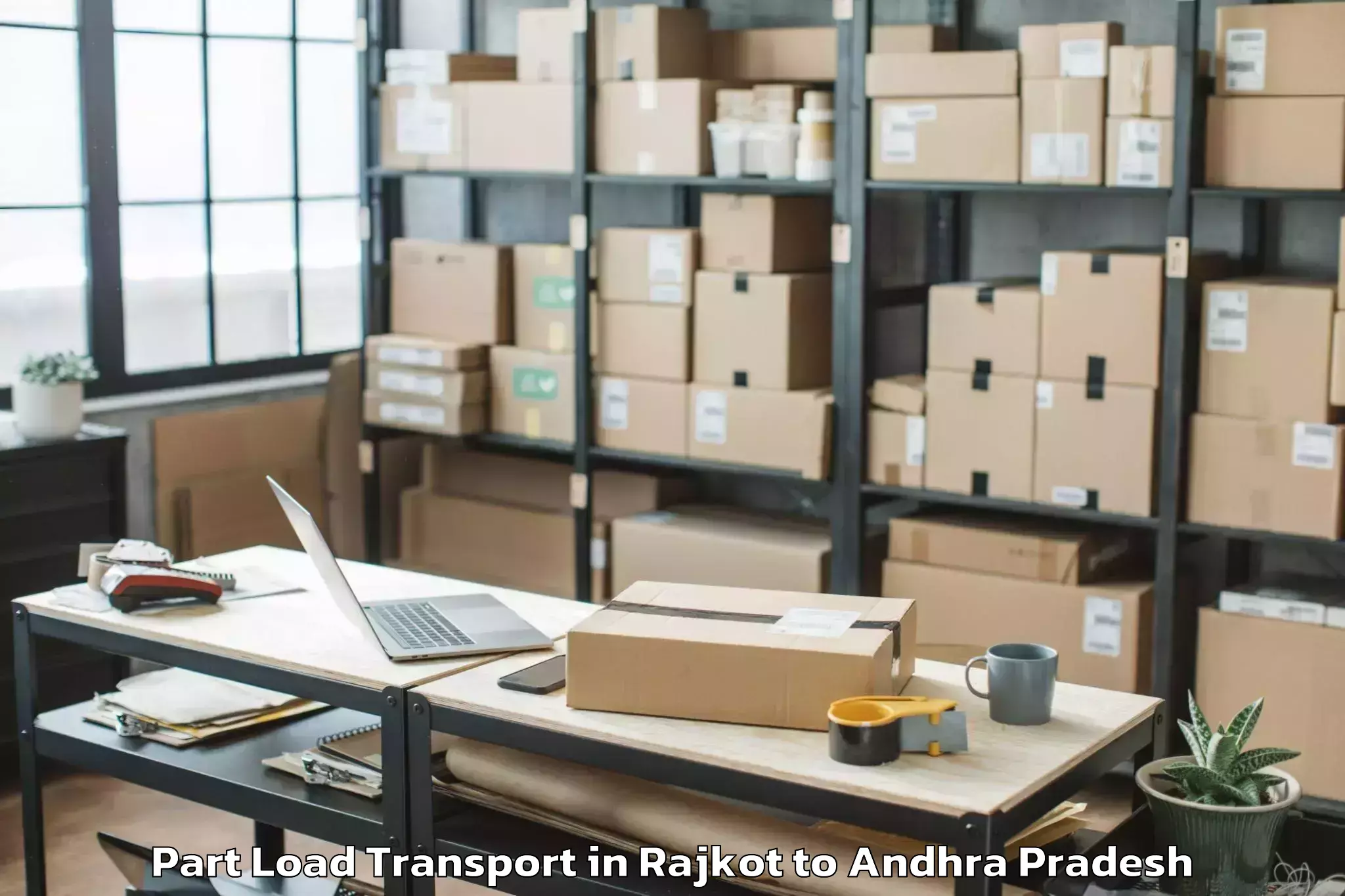 Book Rajkot to Vajrakarur Part Load Transport Online